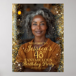 誕生日パーティー歓迎の写真のサイン ポスター