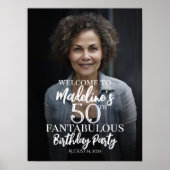 誕生日パーティー歓迎の写真のサイン ポスター (正面)