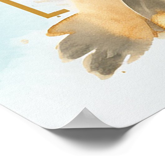 誕生日パーティー歓迎の花付き看板 ポスター (角)