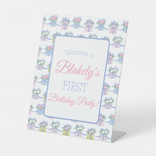 誕生日パーティー歓迎サイン – 毎日はギフト 台座サイン (正面)