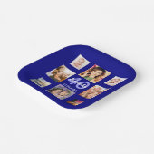 誕生日パーティー海軍の青い写真コラージュの女性 ペーパープレート (傾斜あり)