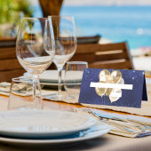 誕生日パーティー海軍ブルー金ゴールドバルーン名 プレイスカード