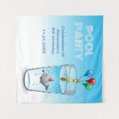 誕生日パーティー準備クジラ タペストリー (正面(横))