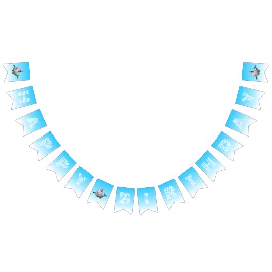 誕生日パーティー準備クジラ バンティングフラッグ (全)