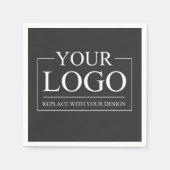 誕生日パーティー独自の金ゴールド白黒 スタンダードカクテルナプキン (正面)