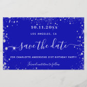 誕生日パーティー王室のブルーシルバー救データカード (正面)