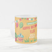 誕生日パーティー用のかわいいマグカップ フロストグラスマグカップ (正面左)