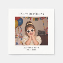 誕生日パーティー用のオリジナル写真ナプキン