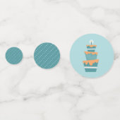 誕生日パーティー用の帽子をかぶった可愛い恐竜 コンフェッティ (裏面)