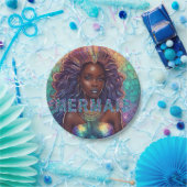 誕生日パーティー用ブラックマーメイド ペーパープレート (パーティー)