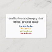 誕生日パーティー用品装飾レンタルカトラリー 名刺 (裏面)