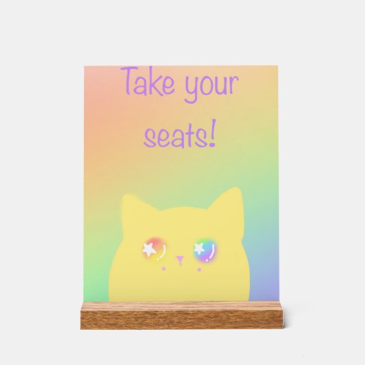 誕生日パーティー用Caticornアクリルサイン アクリルサイン (正面)