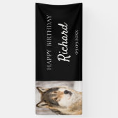 誕生日パーティー男の子オオカミ写真かわいい動物 横断幕 (縦)