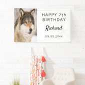 誕生日パーティー男の子オオカミ写真かわいい動物 横断幕 (インサイチュ)