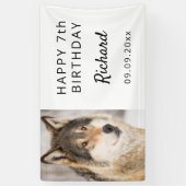 誕生日パーティー男の子オオカミ写真かわいい動物 横断幕 (縦)