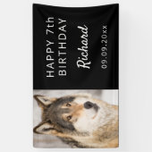 誕生日パーティー男の子オオカミ写真かわいい動物 横断幕 (縦)