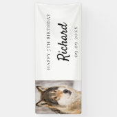 誕生日パーティー男の子オオカミ写真かわいい動物 横断幕 (縦)