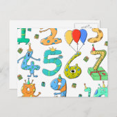 誕生日パーティー番号 ポストカード (正面/裏面)