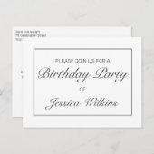 誕生日パーティー発表招待状はがき ポストカード (正面/裏面)