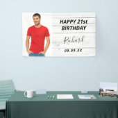 誕生日パーティー白木写真素朴な男 横断幕 (トレードショー)