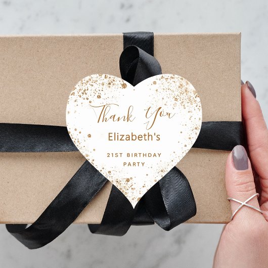 誕生日パーティー白金ゴールドグリッター名ありがとう ハートシール