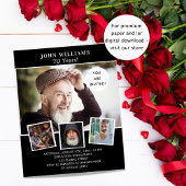 誕生日パーティー白黒の写真の予算の招待