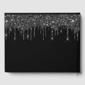 誕生日パーティー白黒グリッターモノグラム ゲストブック (裏面)