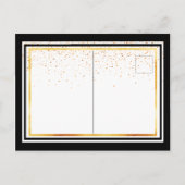 誕生日パーティー白黒シンプル金ゴールド招待 ポストカード (裏面)