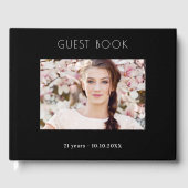 誕生日パーティー白黒写真コラージュ ゲストブック (正面)