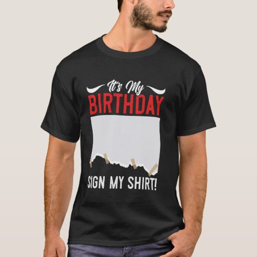 誕生日パーティー私の誕生日Sign my Shirt Gues Tシャツ (正面)