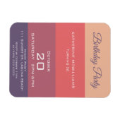 誕生日パーティー秋色ストライプの –  マグネット (横)