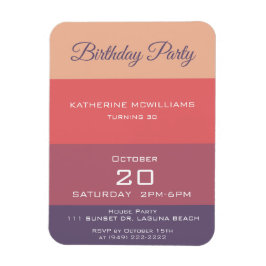 誕生日パーティー秋色ストライプの –  マグネット