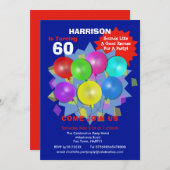 誕生日パーティー第60回節目パーソナライズされたの招待 招待状 (正面/裏面)
