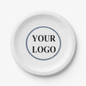 誕生日パーティー紙プレート金ゴールドプラスチック追加ロゴ ペーパープレート (正面)