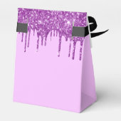 誕生日パーティー紫のグリッターが華やかに滴る フェイバーボックス (裏面サイド)