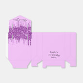 誕生日パーティー紫のグリッターが華やかに滴る フェイバーボックス (折り畳みなし)