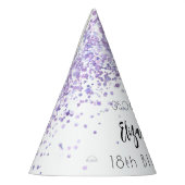 誕生日パーティー紫の白い輝き パーティーハット (左)