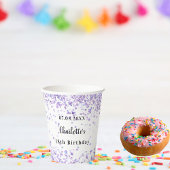 誕生日パーティー紫の白い輝き 紙コップ