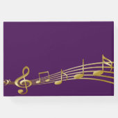 誕生日パーティー紫の金ゴールドミュージックノート名 ゲストブック (裏面)