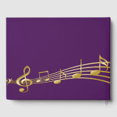 誕生日パーティー紫の金ゴールドミュージックノート名 ゲストブック (裏面)