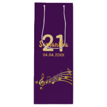 誕生日パーティー紫の金ゴールドミュージックノート名