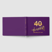 誕生日パーティー紫の金ゴールドミュージックノート ゲストブック (全面)