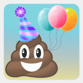 誕生日パーティー絵文字グラデーションシール スクエアシール (正面)