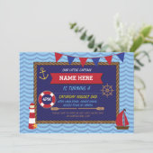 誕生日パーティー航海のセーラーボート海賊招待状 招待状 (スタンド正面)