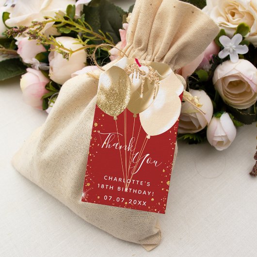 誕生日パーティー赤金ゴールド吹き感謝してい出し ギフトタグ