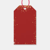 誕生日パーティー赤金ゴールド吹き感謝してい出し ギフトタグ (裏面)