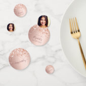 誕生日パーティー赤面バラ金ゴールド写真 コンフェッティ (グループ)