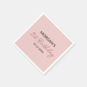 誕生日パーティー赤面ピンクかわいい名前 スタンダードカクテルナプキン (角)