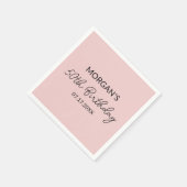 誕生日パーティー赤面ピンクかわいい名前 スタンダードカクテルナプキン (角)