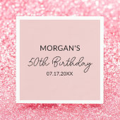 誕生日パーティー赤面ピンクかわいい名前 スタンダードカクテルナプキン